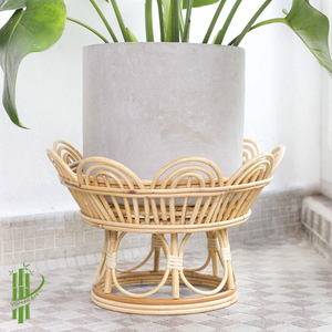 Présentoir de pots de fleurs en rotin de style amour peint à la main de cadeau d'affaires en bambou - Product Image 2