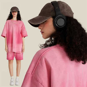 Venta al por mayor de hombres lavado ácido Hip Hop camisetas logotipo personalizado de gran tamaño Vintage estampado sólido Streetwear 100% algodón mono lavado camisetas - Product Image 3