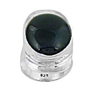 Bague statement en argent 925 avec onyx pour femmes, anneaux tendance en acier inoxydable, bijoux tendance en forme de chiffre, cadeau - Product Image 1