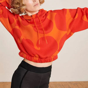 Al Aire Libre Fitness Yoga transpirable Mujer recortada Top Sudadera con capucha pulóver de talla grande señoras Crop Top sudaderas con capucha con diseño de sublimación - Product Image 4