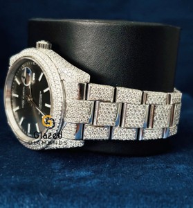 Venta al por mayor de lujo personalizado Vvs1 Moissanite relojes banda de diamante completo de acero inoxidable estilo de negocios Hip Hop reloj - Product Image 5