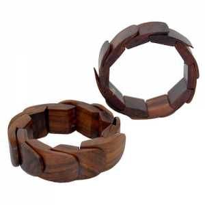Brazaletes de Madera Hechos a Mano de Estilo Tradicional, Acabado Pulido, Colores Personalizados, Joyería Étnica para Mujer, para Uso Festivo e Informal - Product Image 2
