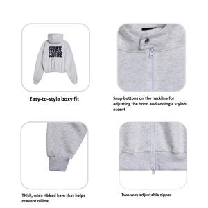 เสื้อฮู้ด330GSM ผ้าฝ้าย100% พรีเมี่ยมใส่ได้ทั้งชายและหญิงเป็นมิตรกับสิ่งแวดล้อมผ้าฟลีซสองด้านมีซิปหน้าไม่มีแขน - Product Image 5