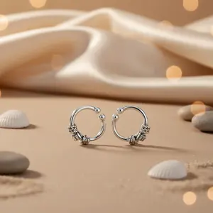 Boucles d'oreilles tendance en forme de C pour femmes, en argent 925 plaqué or, élégantes pour les mariages, les fêtes, les cadeaux, avec zircon et perle - Product Image 1