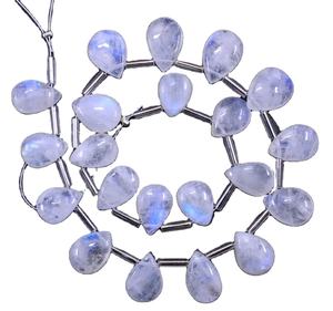 พลอยมูนสโตนสีรุ้งธรรมชาติ21ชิ้นสีฟ้าไฟเรียบรูปทรงลูกแพร์พลอยเม็ด - Product Image 1