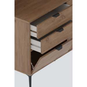 Harmony Maxi 7 Kapakl Design Moderne 2 tiroirs Meuble de Cuisine Studio Marron - Product Image 1