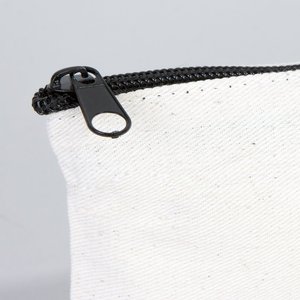 Étui à crayons en coton naturel 8x4 avec fermeture éclair, pochette en tissu pour l'organisation et le rangement - Product Image 4
