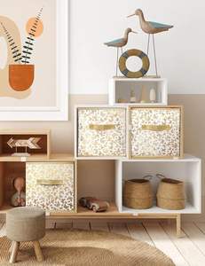 Boîte de rangement pliable vietnamienne en tissu-Organisateur convertible à deux places pour salle de bain ou placard - Product Image 1