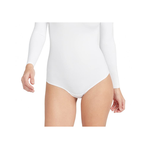 Classic Black Spanx Long Sleeve <b>Bodysuit</b> Size Medium Casual Print Skinny Fit Nylon Knitting Fabric for Spring Summer Winter - Product Image 3