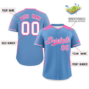 Camiseta de béisbol personalizada con botones y camisetas de béisbol para hombre, uniforme de béisbol, camiseta de béisbol cosida personalizada de Hip Hop - Product Image 2