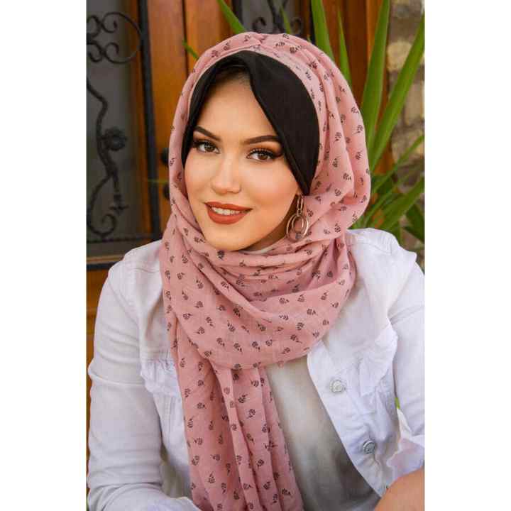 White Floral Printed Hat Shawl