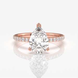 Lab Grown Pear Cut Diamond Pave 9K Gold <b>Ring</b> - Product Image 6