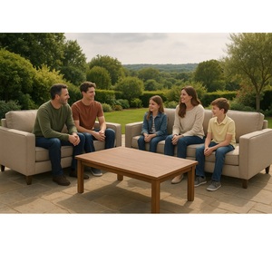 Conjunto de muebles contemporáneos con mesa y sillas a juego, ideal para espacios residenciales con estilo, proveedor indio - Product Image 1