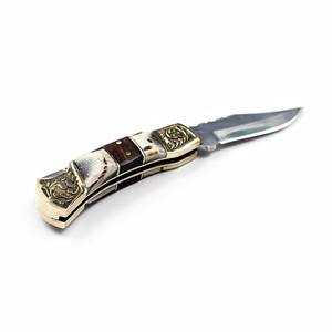 Navaja Plegable de Acero Inoxidable Nordic Forge, Mango de Asta de Ciervo, Funda de Cuero Personalizada, EDC de Bolsillo, para Caza, Camping, Grado Industrial 7 - Product Image 4