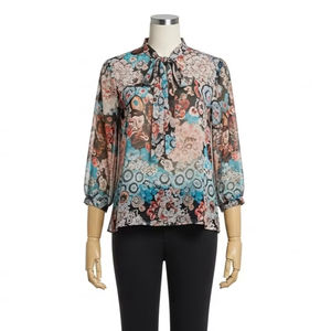 Blusa de Gasa Antiarrugas, Tela de Poliéster, Estampado Digital, Ligera, Tops para Mujer, Ropa al por Mayor, Palabras Clave de Búsqueda B2BX - Product Image 4