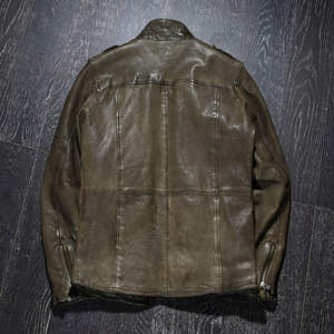 Chaqueta de Piel de Vaca sin Cuello para Hombre, Superventas, Transpirable, Diseño Personalizado de Primavera, Cierre de Cremallera, Estilo Urbano - Product Image 2