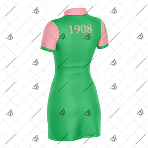 Greek Alpha | Kapa | Alpha AKA Sorority Ready To Ship <b>Organic</b> Cotton Formal Long Polo Dress Top Greek Paraphernalia Sports Dress - Product Image 2
