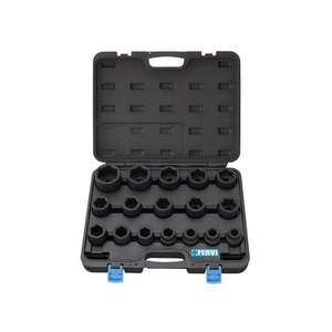 "Chrome <b>Impact</b> <b>Socket</b> Set for DIY Repair Hex Finish" - Product Image 1