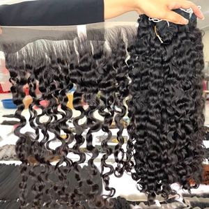 Extensiones de Cabello Natural de Alta Calidad, Color Negro Rizado, con Frontal y Mechones para Hacer Pelucas - Product Image 5