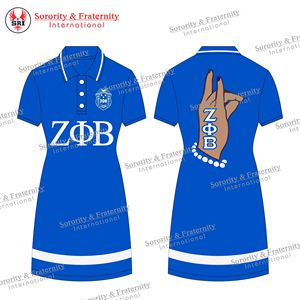 Greek <b>items</b> Long-sleeve shirt Zeta Phi Sigma Sorority womens light tank apparel button down collar style stretch cotton dresses - Product Image 3