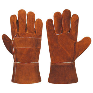 Gants de soudage robustes en cuir de vachette fendu gants de sécurité industrielle résistant à la chaleur soudeur gants de travail de protection Logo - Product Image 4