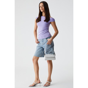 Chemisier asymétrique en jersey ajusté avec détail froncé pour femme GRIMELANGE STONEAK - Product Image 6
