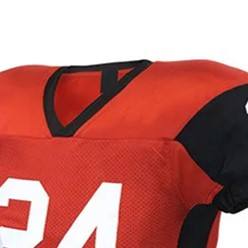 Custom Red and Black Football Jersey with <b>White</b> Number 24 and <b>White</b> Padded <b>Pants</b> Breathable Team Sportswear - Product Image 2