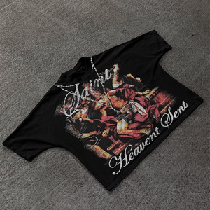 220GSM Heavyweight 100% Cotton <b>Satin</b> Solid Custom Logo Short Sleeve O-Neck Oversized T-<b>Shirt</b> Plus Size <b>for</b> <b>Men</b> DTG/DTF Screen - Product Image 6