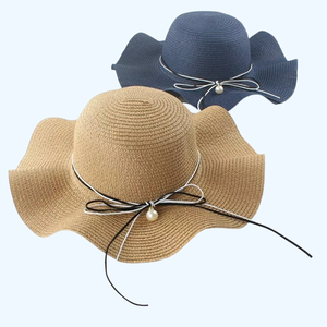 Women's Summer <b>Fedora</b> Style Sun Hat with Wide Brim and Ribbon Bow Paper <b>Straw</b> for Kids Beach Outings Wholesale from Viet Nam - Product Image 1