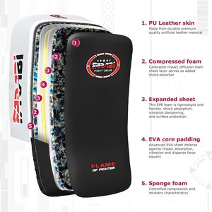 Farabi Curved Kick Pad PU Leather Muay Thai Boxing Karate Taekwondo MMA Training <b>Dummy</b> Eco-Friendly Lightweight Soft Gym - Product Image 4
