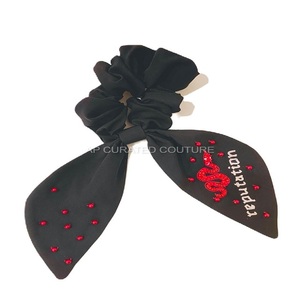 Diseños personalizados Scrunchies con cuentas Accesorios para el cabello Lazo para el cabello con cuentas bordado a mano Scrunchies con cuentas - Product Image 6