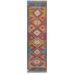 Tapis de couloir Maimana Afghanistan Kilim 301 x 84 cm - Product Image 1