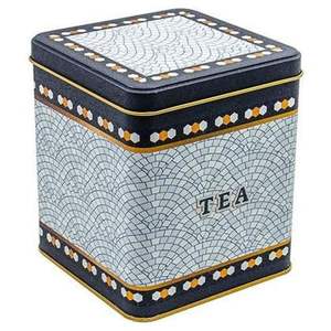 Boîte carrée en fer blanc à couvercle coulissant de 1.8 L 120x120x137mm motif mosaïque géométrique pour le stockage des dosettes de café - Product Image 2