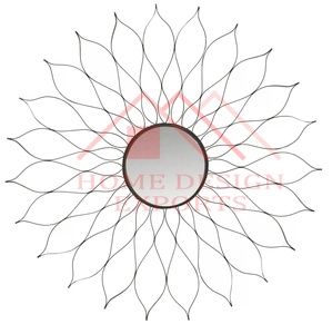 Crystal Wall Mirror for Living Room High Quality Metal <b>Frame</b> Wall Decor Mirror for Bedroom Classic Design Silver Wall Mirror - Product Image 3