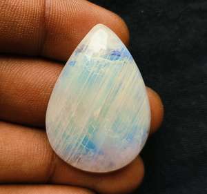 หิน100% คุณภาพสูงสีรุ้งธรรมชาติขนาดลูกแพร์-1มือ35x24พลอยหลวมทำจาก54ct สำหรับทำเครื่องประดับ - Product Image 1