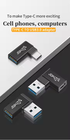 USB3.0 Type C Adaptateur convertisseur mâle à femelle OTG pour téléphones/tablettes/ordinateurs portables Sortie CC Charge et transfert de données Protection OTP