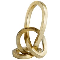 Escultura Artesanal Moderna Hecha a Mano, Duradera y Ecológica, con Acabado Dorado y Base de Mármol, para Decoración de Mesa en Hogar u Oficina