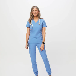 ชุดเครื่องแบบโรงพยาบาลผ้าสแปนเด็กซ์ผ้ายืดสบายเหมาะสำหรับฤดูร้อนปรับแต่งได้ - Product Image 2