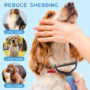 แปรงกรูมมิ่งสัตว์เลี้ยงหลายขนาด หวีโลหะแบบรวม แปรงทำความสะอาดตัวเองได้ สำหรับสุนัขและแมวขนาดเล็ก กลาง และใหญ่ - Product Image 5