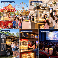 Nouvelle machine à popcorn automatique de grande capacité (32 oz) pour les kiosques alimentaires des centres commerciaux et les chaînes de supermarchés