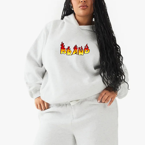 OEM/ODM 100% coton sweats à capuche surdimensionnés pull à épaules tombantes sweats logo personnalisé sweats à capuche pour femmes en coton lourd - Product Image 6