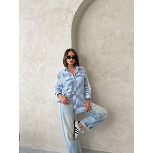 Women's Striped <b>Linen</b> <b>Shirt</b> Elegant and Comfortable Blouse - Product Image 6