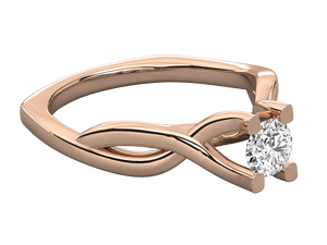 Bijoux fantaisie VVS1 Couleur D Or fin plaqué 14 carats Argent sterling 925 Certifié IGI Bague de fiançailles classique en diamant pour bagues - Product Image 3