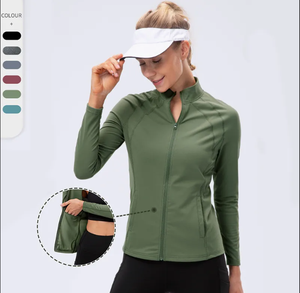 Veste de yoga zippée intégrale pour femme, coupe ajustée, manches longues, vêtements de sport pour la gym et le fitness, logo personnalisé, OEM/ODM WearPro - Product Image 2