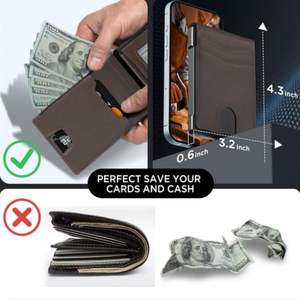 Portefeuille en cuir PU pour homme, fin, élégant, durable, porte-cartes de qualité supérieure, fabriqué en Inde, pour les voyages, le bureau, design compact, polyester - Product Image 3