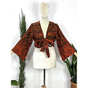 Boho-Chic Krawattentop Aus Yakwolle Himalaya-Wolle Handgefertigtes Indisches Neckholder-Wickeltop Mit Hippie-Vibes - Product Image 1