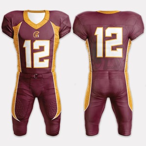 Conjunto de Pantalones y Camiseta de Fútbol Americano Personalizados, Sublimación Personalizada, Transpirable, Unisex, Cómodo, Duradero, para Juego en Equipo, Manga Corta - Product Image 4