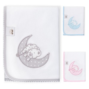 100% Coton Mod. Sleep EMBROIDERED GAUZE Motif dessin animé Gris - Product Image 1
