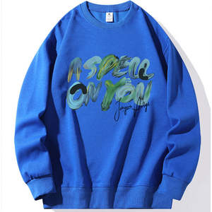 Nouveau sweat-shirt de sport personnalisé à la mode pour hommes prix de gros sans capuche avec appliques et techniques de lavage à l'acide - Product Image 4