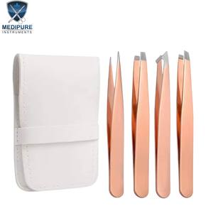 Pinces à épiler professionnelles en acier inoxydable, pointues, inclinées, plates, à angle, précision, épilation, instruments de beauté - Product Image 2